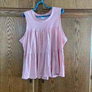 Pink three tiered tank top